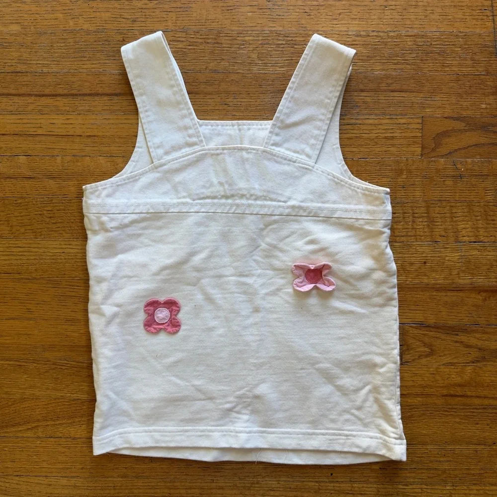 Hikosen Cara Kids White Cat Applique Overall‎ Dress Size 100